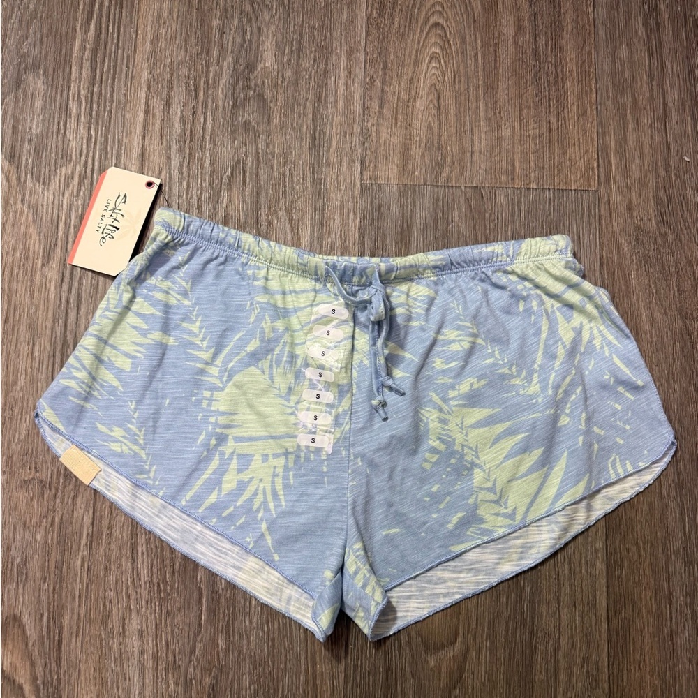 🔆NWT Salt Life Light Blue Palm-Print Athletic Shorts